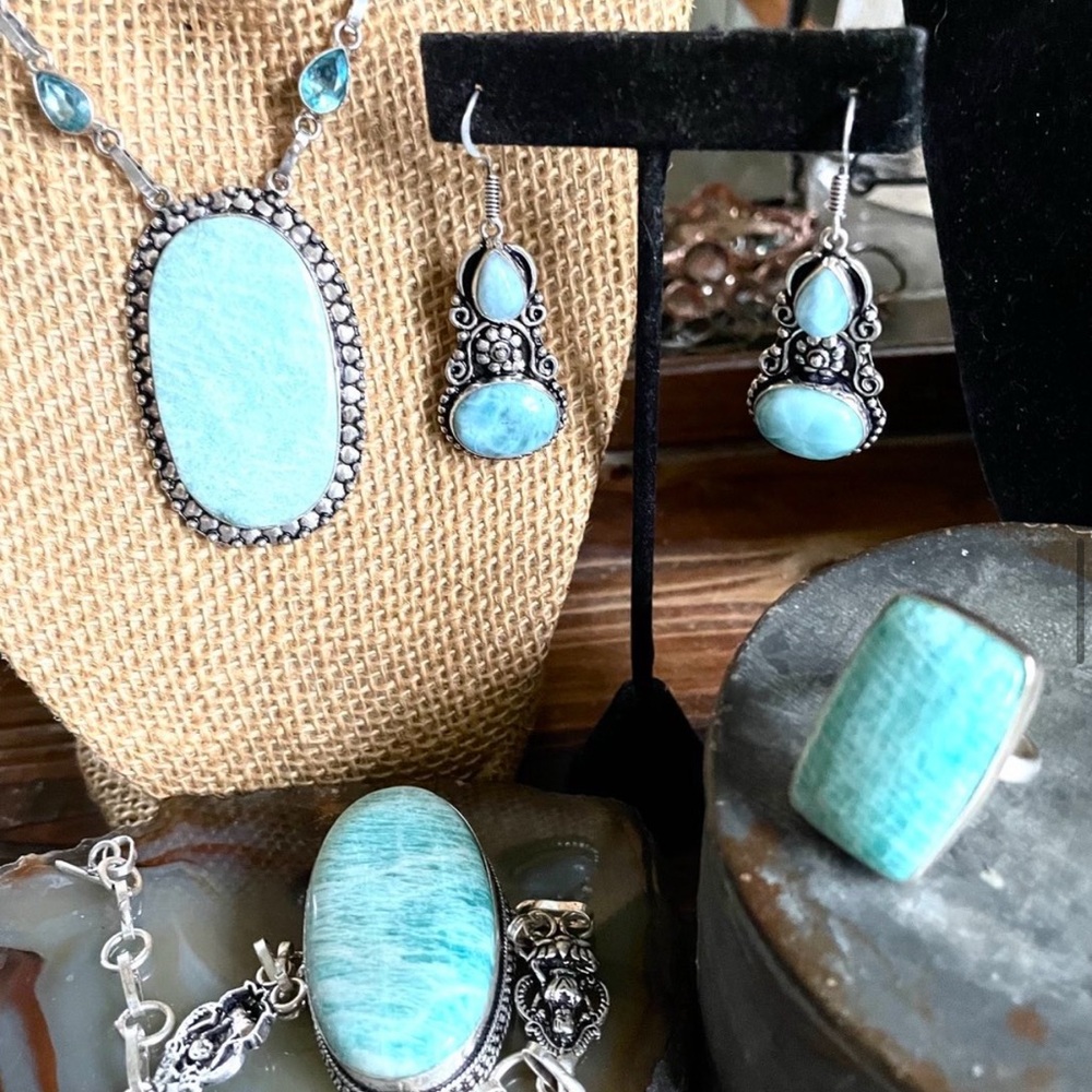 Gorgeous Sterling Turquoise Coral Assorted Precious Gem Jewelry - Picture 5 of 15
